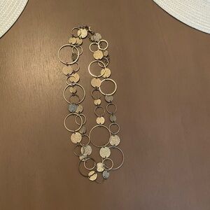 Elegant Gold and Silver Circle Necklace